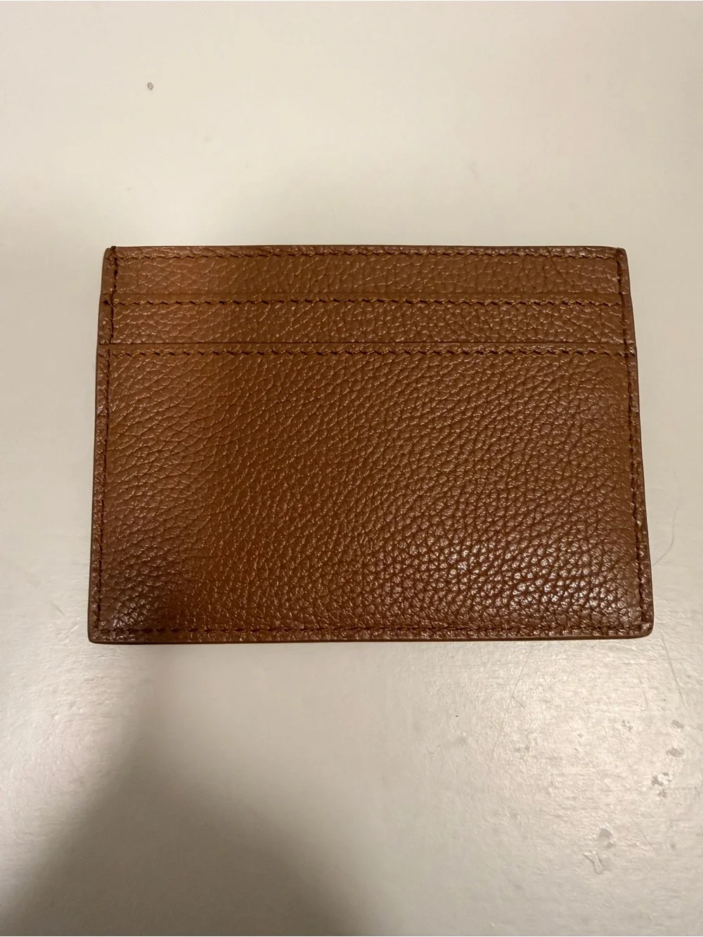 Saint Laurent Brown Textured Leather Card Holder
